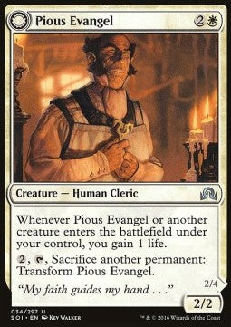 Pious Evangel / Wayward Disciple⁣ - Shadows over Innistrad⁣ (Uncommon)⁣ [34]