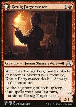 Kessig Forgemaster / Flameheart Werewolf⁣ - Shadows over Innistrad⁣ (Uncommon)⁣ [169]