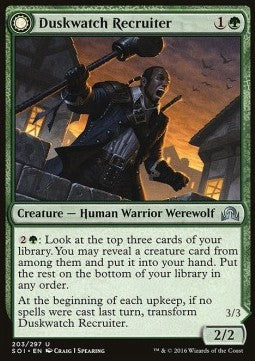 Duskwatch Recruiter / Krallenhorde Howler⁣ - Shadows over Innistrad⁣ (Uncommon)⁣ [203]