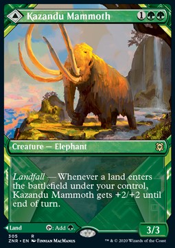 Kazandu Mammoth // Kazandu Valley⁣ - Zendikar Rising: Extras⁣ (Rare)⁣ [305]