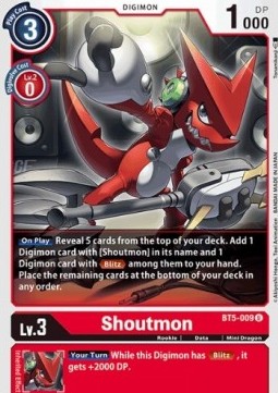 Shoutmon (BT5-009)⁣ - Battle Of Omni⁣ (Uncommon)⁣ [BT5-009]