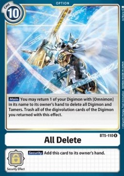 All Delete (BT5-110)⁣ - Battle Of Omni⁣ (Rare)⁣ [BT5-110]