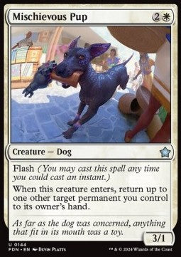 Mischievous Pup⁣ - Magic: The Gathering Foundations⁣ (Uncommon)⁣ [144]