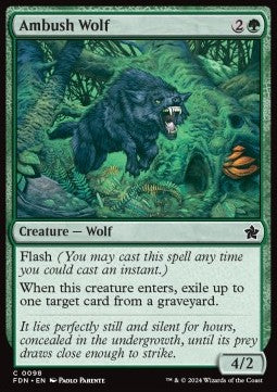 Ambush Wolf⁣ - Magic: The Gathering Foundations⁣ (Common)⁣ [98]